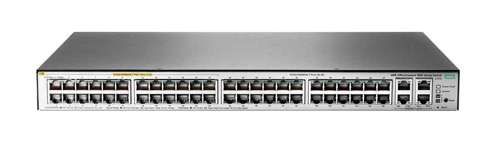 HP Officeconnect 1850 48G 4XGT 48-Ports RJ-45 10/100/1000Base-T PoE+ Manageable Layer 2 Rack-Mountable with combo 10 Gigabit SFP+ Switch