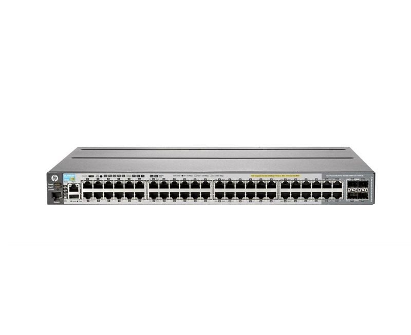 HP Aruba 2920 Series 2920-48G PoE+ 44-Ports RJ-45 PoE+ 10/100/1000Base-T + 4 x RJ-45 dual-personality Ports PoE+ Layer 3 Managed Rack-Mountable Stackable Gigabit Ethernet Network Switch