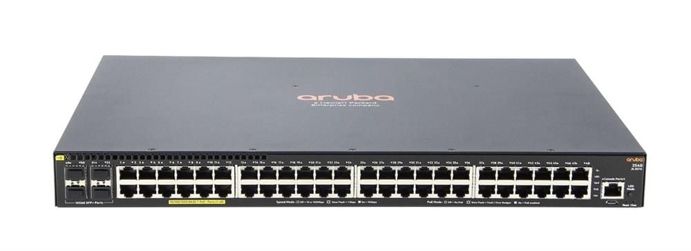 HP 2540 Series 2540 48G PoE+ 4SFP+ 48-Ports RJ-45 PoE+ 10/100/1000Base-T + 4 x SFP+ Ports Layer 2 Managed Rack-Mountable Gigabit Ethernet Network Switch